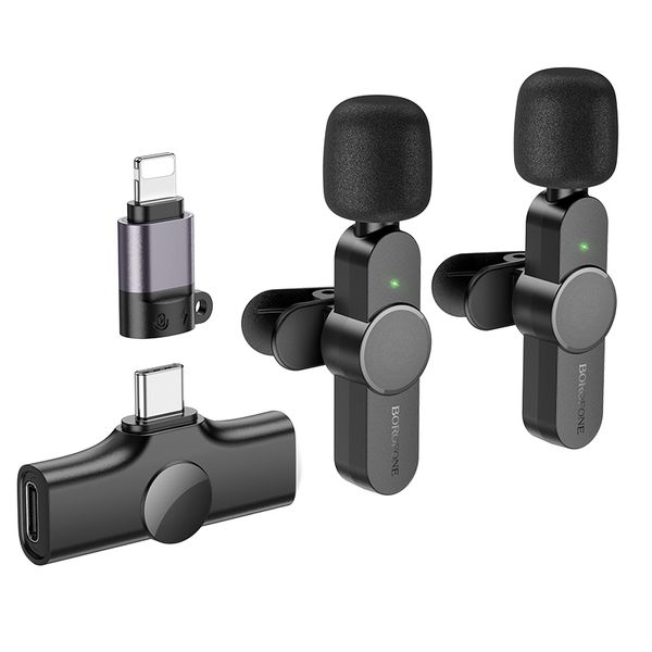 2 Wireless Microphone for Type-C/USB-C and Lightning for Live Video, tiktok