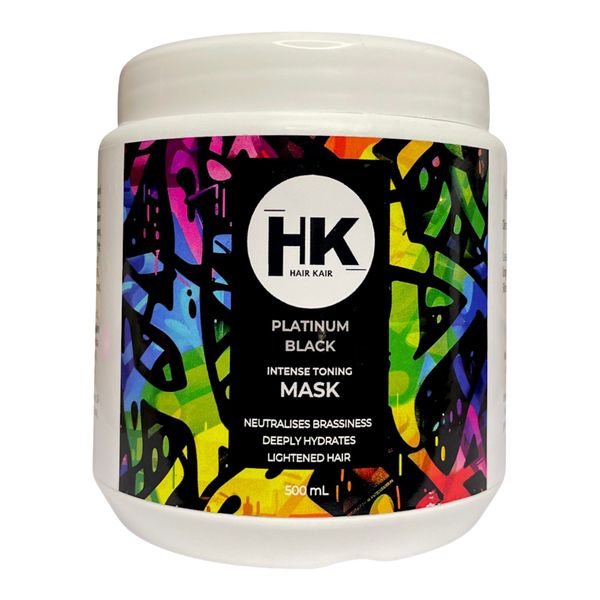 HK Platinum Black Toning Mask 500ml-Neutralise Yellow &amp; Revives Blonde Hair