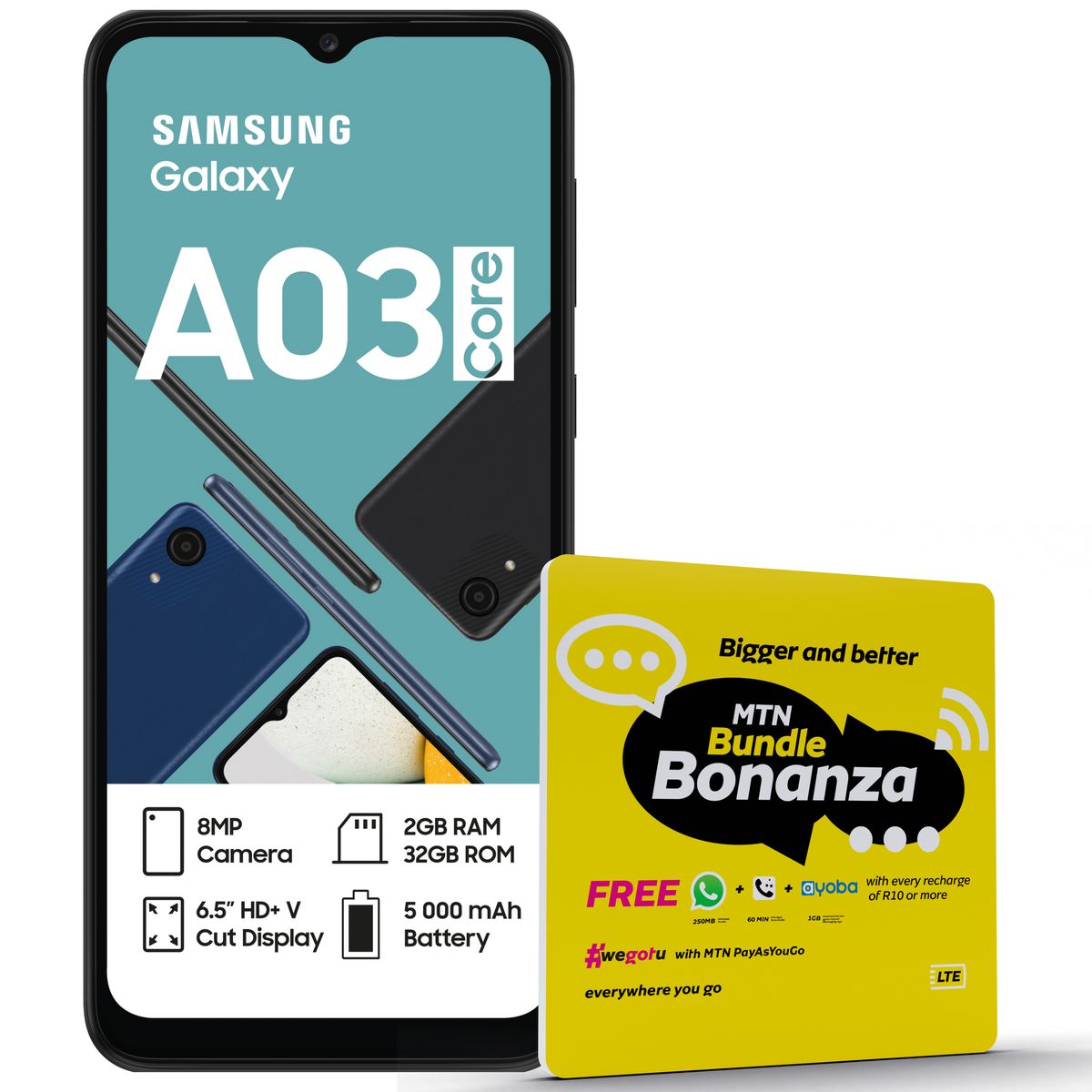 Samsung Galaxy A03 Core 32GB Dual Sim Black NL MTN SIM KIT LTE 