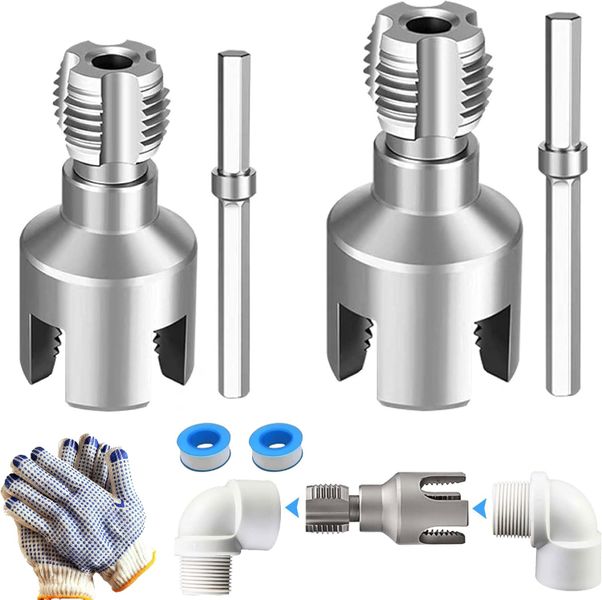 2in1 PVC Pipe Threader Kit include grove and tape for Home Repairs