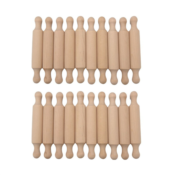 20Pcs Mini Rolling Pins For Crafts Small Wooden Dough Roller