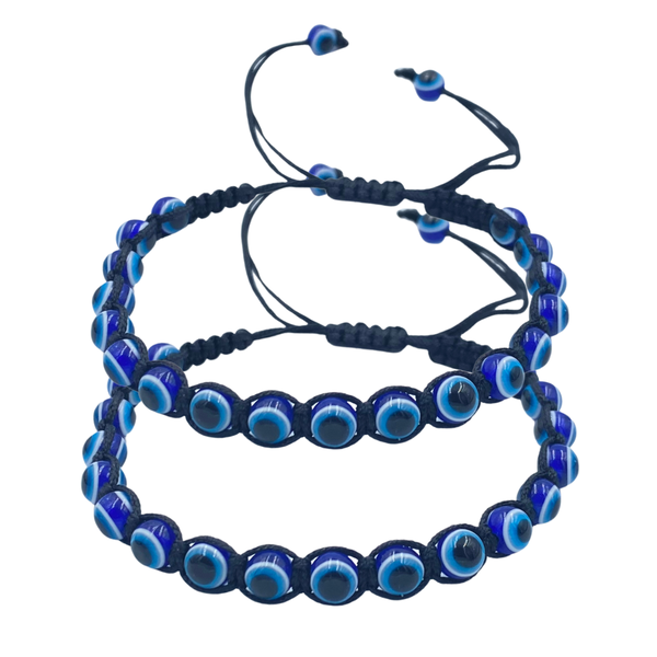 Turkish Evil Eye Black Hand Woven Bracelet - 2 Pack