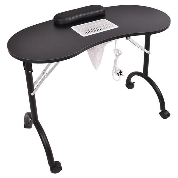 Folding Manicure Desk/Table with Electric Dust Collector and Wrist Pad