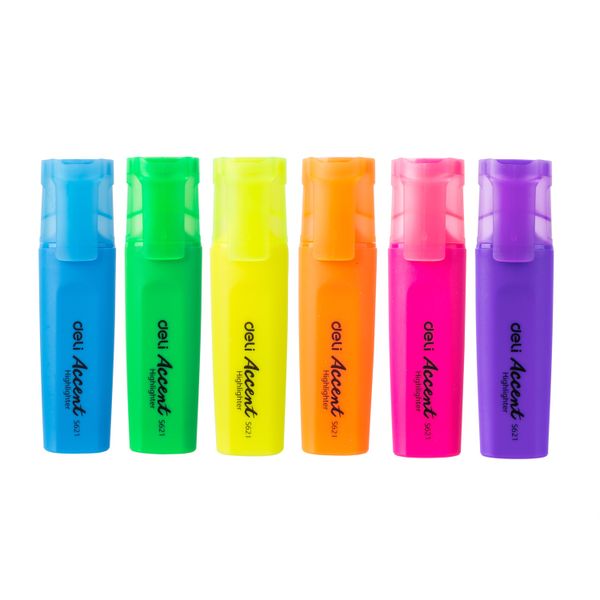 Deli Bright Highlighter 6 Assorted Colours