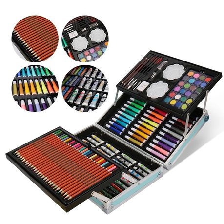 Art Set with Aluminium Folding Case for Kids - 145 Piece Set