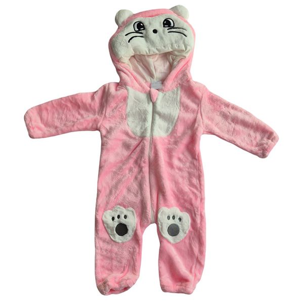 Pink Cat Hooded Onesie