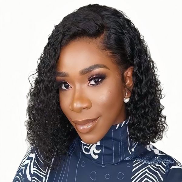 Luvée 12 inch Water Wave Wig - Human Hair with 13x4 Lace Front