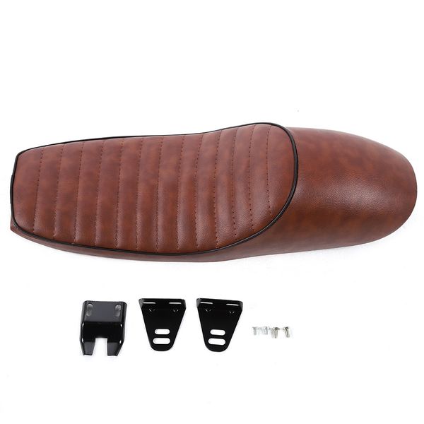 Vintage Cafe Racer Motorcycle Seat Compatible with Honda CG125 (Brown)