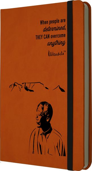 Mandela Eco Notebook Hard Cover A5 - Determined - Orange