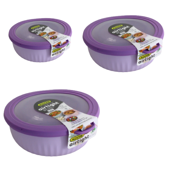 3 x Airtight Container - 730ml, 1.2L and 2.2L