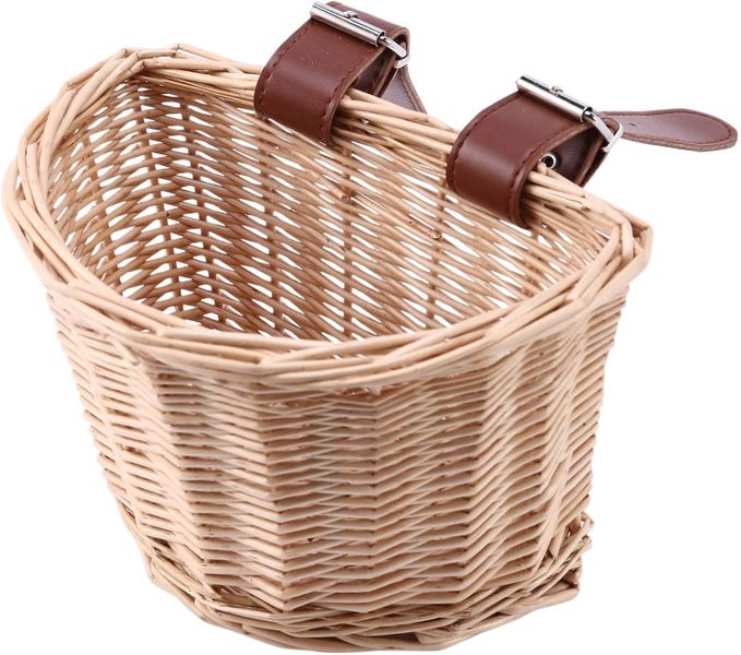 Children's Bike Basket, Natural Willow with Straps Handwoven