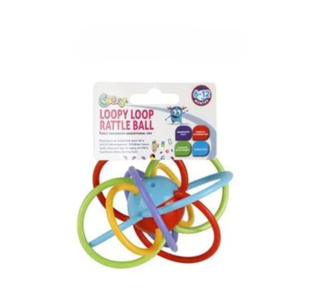 Compact Loopy Loops 14cm Baby Rattle - Safe, Fun Sensory Toy