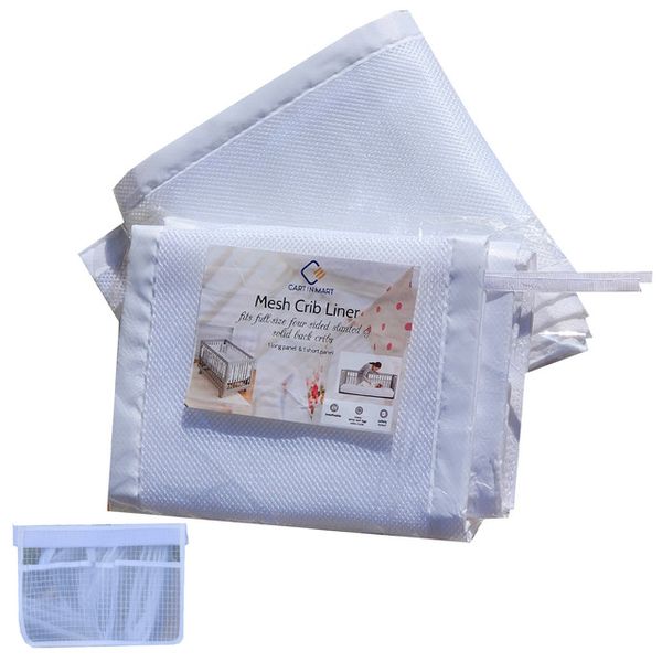 4 Sided Breathable Mesh Baby Crib Liner Cot Bumper - Full Size