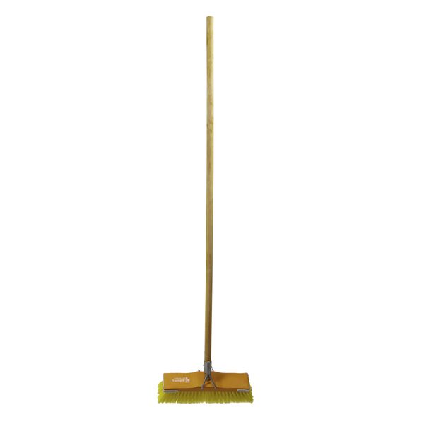 Academy Brushware Soft Broom With Flagged Synthetic Fibre - Wooden Handle