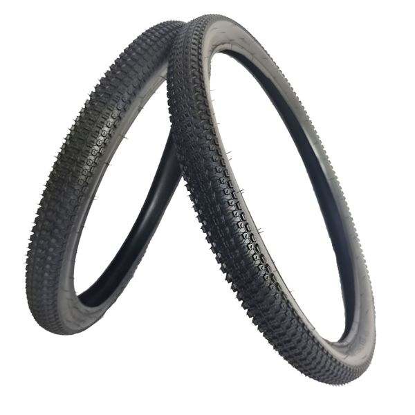Puncture Resistant Rubber Mountain Bike Tire Set - Black - 2 Piece