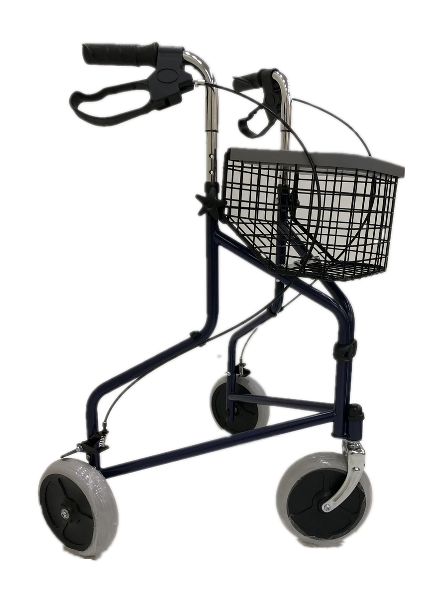 Foldable 3 Wheel Steel Walker with Handbrake Wheelchair Buy Online in