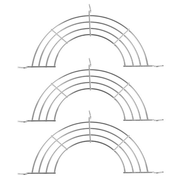 3 Pack Semicircular Stainless Steel Oil Drain Racks - Silver