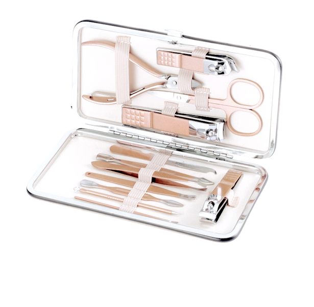 12 Piece Quality Manicure &amp; Pedicure Set Nail Clipper Kit - Black