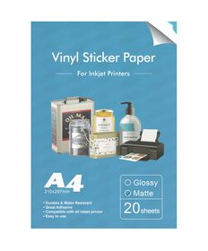 PET Vinyl White Printable Matte Sticker Paper A4 ( 20 Sheets ) | Shop ...