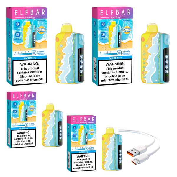 Elfbar Ice King 25k BB Berry +DiscoVape Charging Cable (Pack of 4)