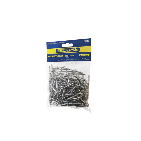 Dejuca - 100 Piece - Aluminium Pop Rivets - 4818 - 2 Pack