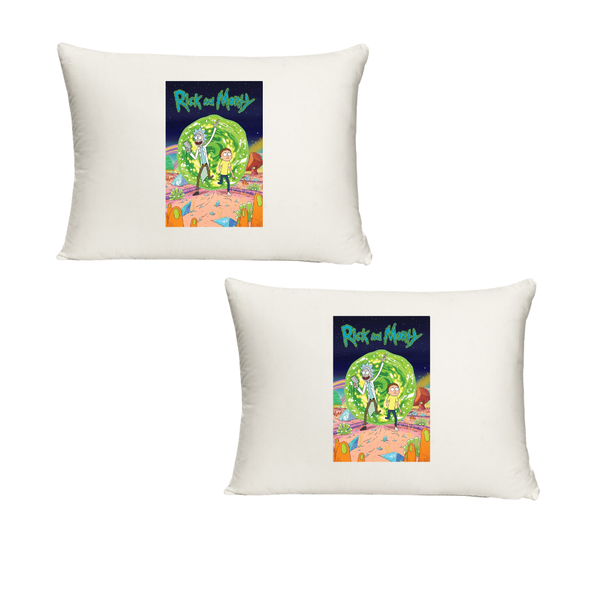 Katz Designs - Twin Standard Pillow Cases Rick and Morty Fun