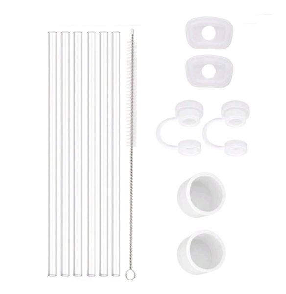 Tumbler Accessories With Straws And Spill Proof - Set of 13