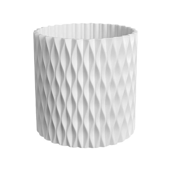 Portable Textured Rotatable Makeup Brush Storage Holder - White