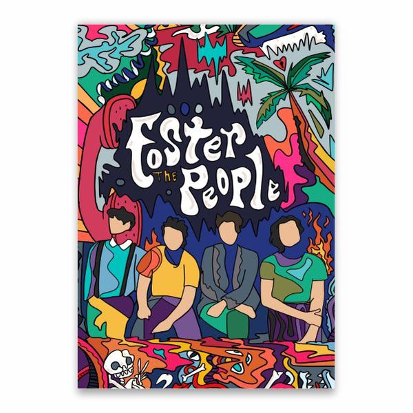 Foster The People Cartoon Poster - A1