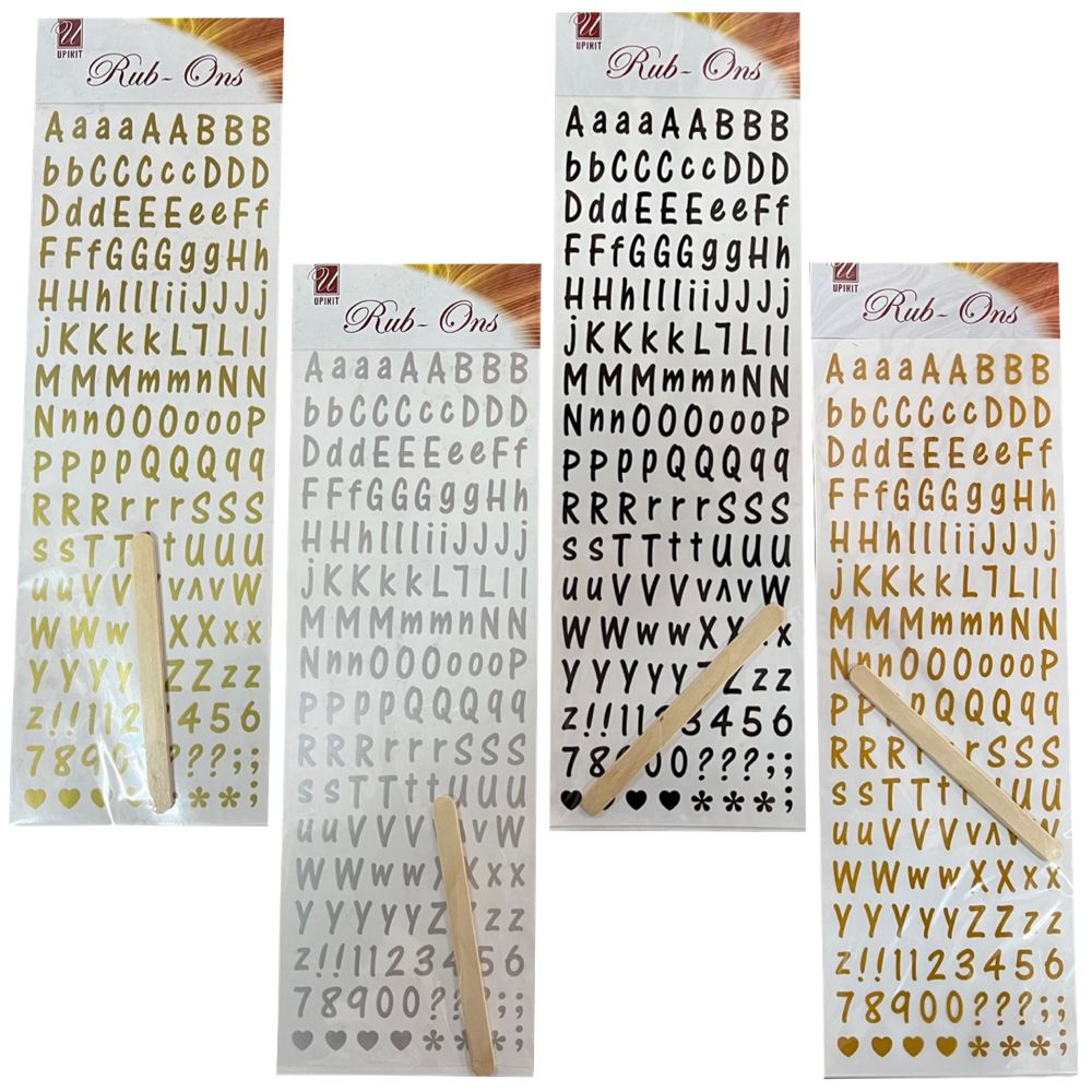 Craft Scrapbooking Multifunctional Rub On Alphabet Stickers Set Of 4