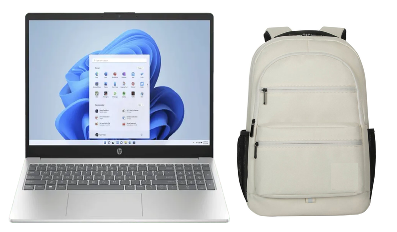 HP 15 Core Ultra 7 32GB RAM/512GB SSD Multitasking Laptop + Tan Backpack
