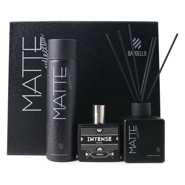 Bargello Matte 'Intense' Gift Set ; Men's EDP + Reed Diffuser +EauDECologne