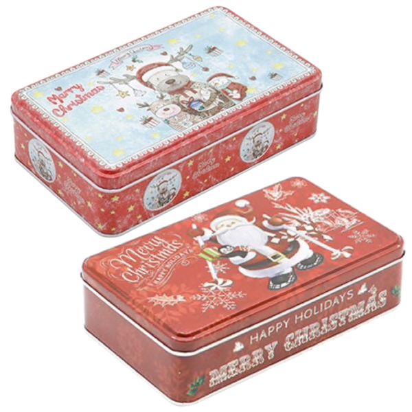 Home Kitchen Christmas Candy Cookie Storage Tin - Set of 2
