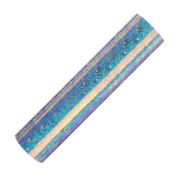 Vivid Colours Holographic Semi Clear Sticker Vinyl - Rose Pattern