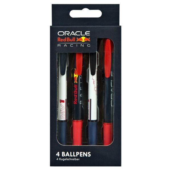 Red Bull Racing F1 Max Verstappen Ballpens Set of 4 Pieces