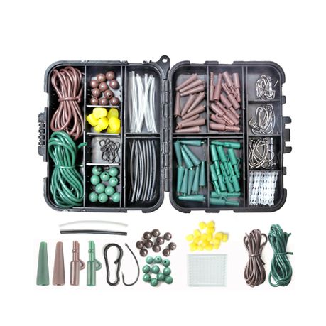 Complete Carp Fishing Tackle Kit Box Hooks Soft Beads Tubes - Temu