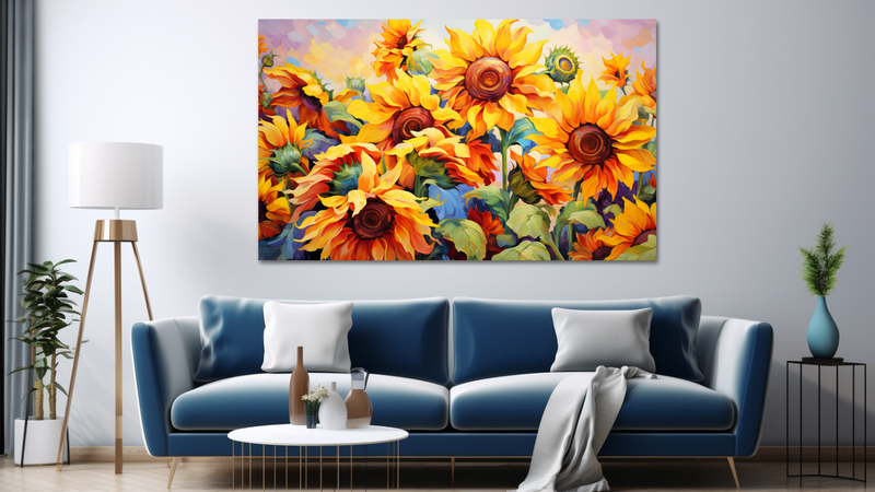 Canvas Wall Art - Sunflower Symphony Abstract - JT0231