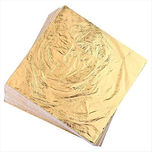 100 Pcs Imitation Gold Foil Sheets for Art Gilding Crafting Painting