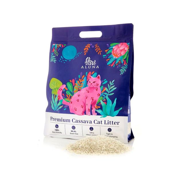 Aluna Premium Clumping Cassava Cat Litter 5 Packs