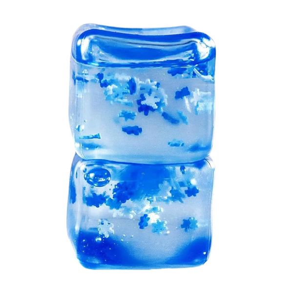 2 Pack Ice Cube Fidget Toy Stress Relief, Snowflake Ice Cube Stress Ball