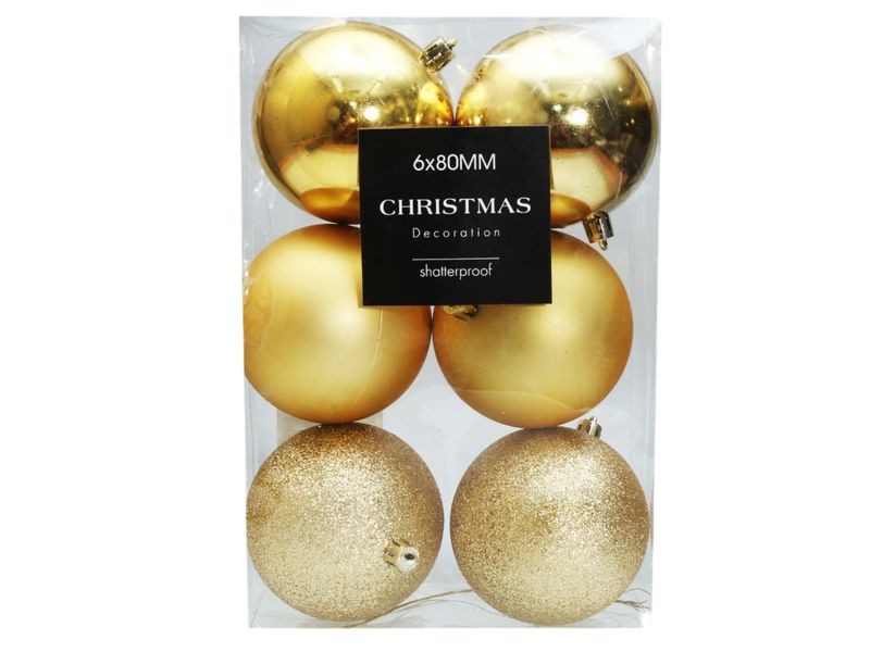 Christmas Tree 6 PC Ball Decoration 80 mm