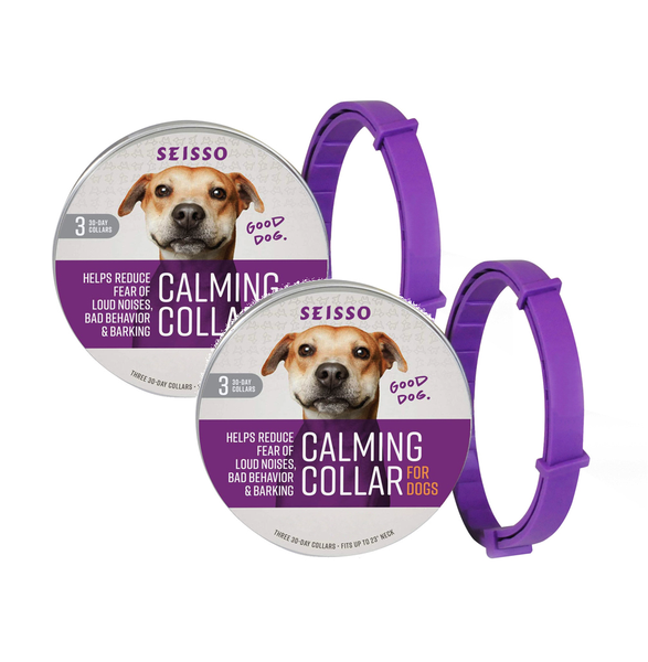 Calming Anti-Anxiety Dog Collar Double Pack - Adjustable and Non-Toxic POU