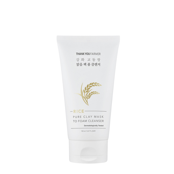 Thank You Farmer Rice Pure Clay Mask to Foam Cleanser