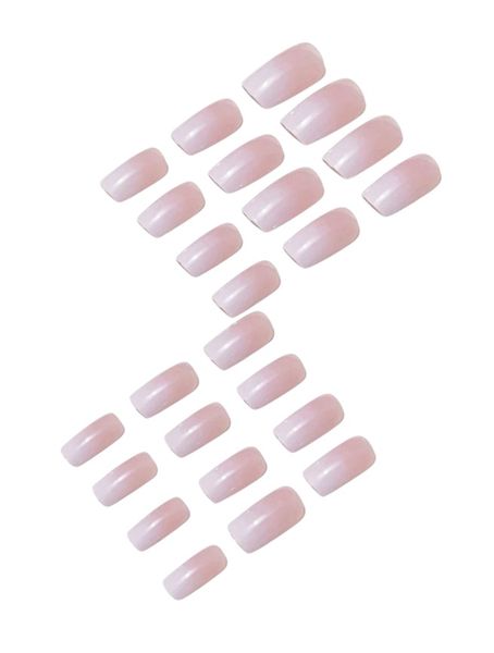 24 Piece - French Gradient White Square Atificial Press On Hand Nails