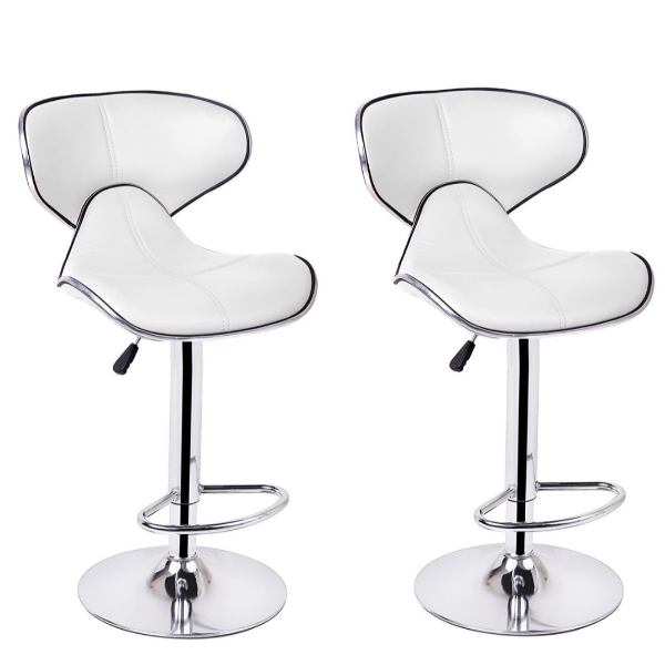 Butterfly Bar / Kitchen Counter Stools - Set of 2 - White Colour
