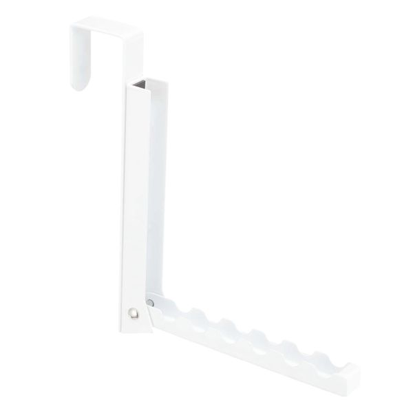 White Metal Over The Door Clothes Hanger Folding Space Saving Rack