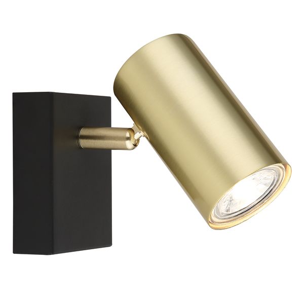 Bright Star Modern 1-Light Spotlight in Matt Black and Brass - S418/1