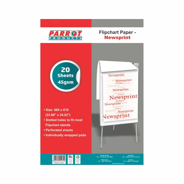 Flipchart Newsprint Paper - 860 x 610mm - 20 Sheets