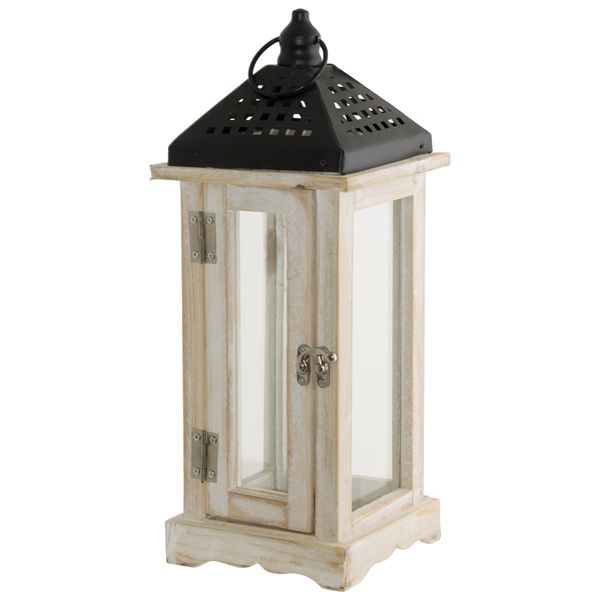 Whitewash Wood Lantern