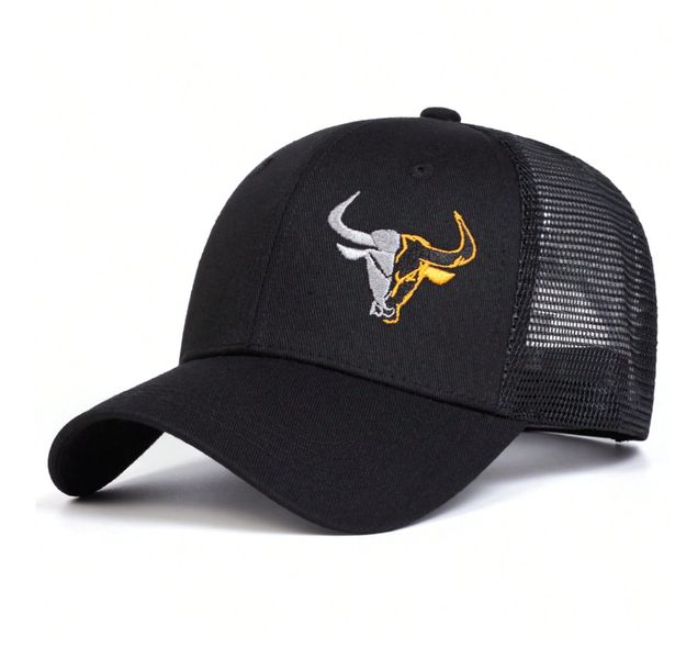 UGABUGA Gold and Silver Bull Embroidered Trucker Cap
